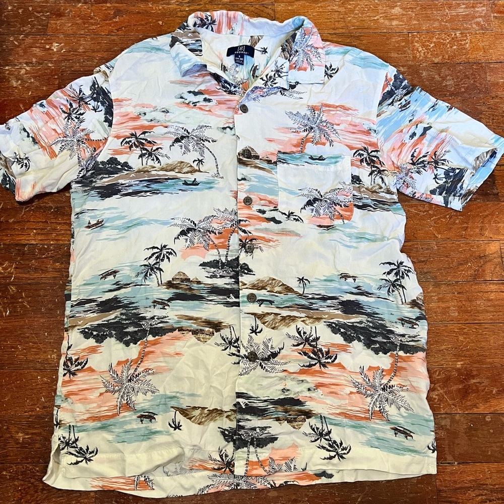 George Men's Casual Shirt with Tropical Print